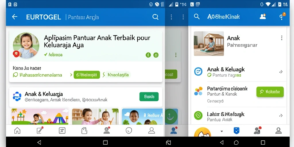 Antarmuka aplikasi EUROTOGEL untuk memantau anak dengan mudah.