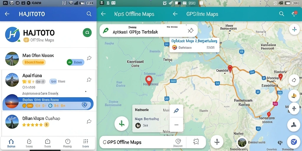 Tampilan antarmuka HAJITOTO dalam peta offline yang user-friendly.