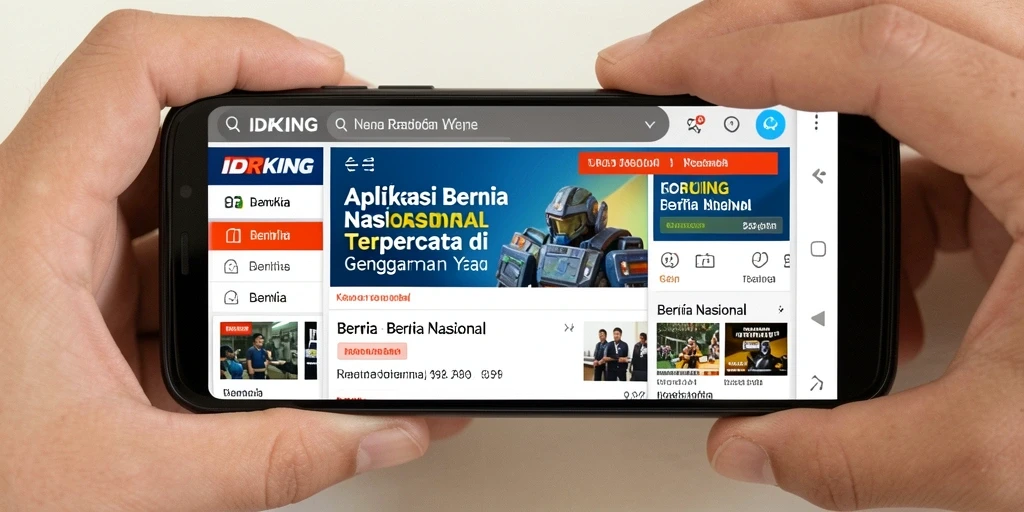 Tampilan antarmuka aplikasi Berita Nasional IDRKING yang mudah digunakan.