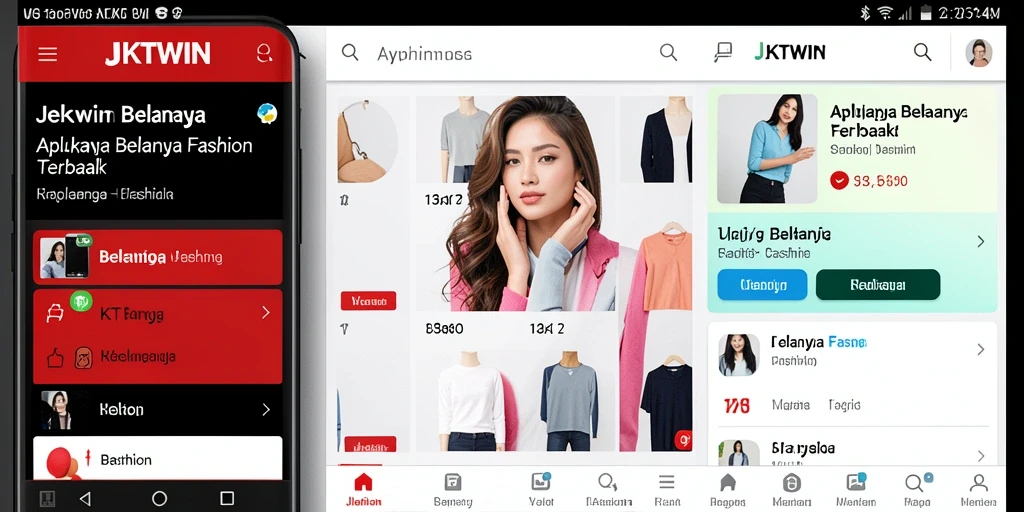 Antarmuka elegan JKTWIN untuk belanja fashion modern.
