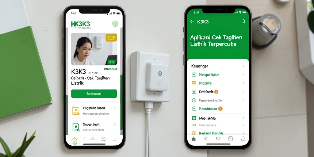 Tampilan antarmuka K3K3 yang memudahkan cek tagihan listrik.