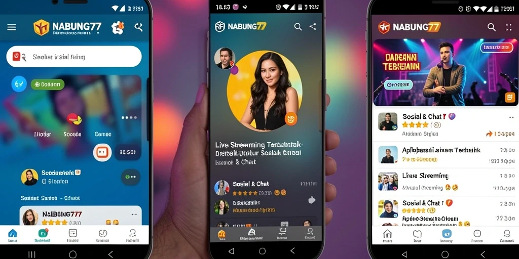 Tampilan antarmuka pengguna NABUNG77 yang modern dan ramah pengguna saat Live Streaming.