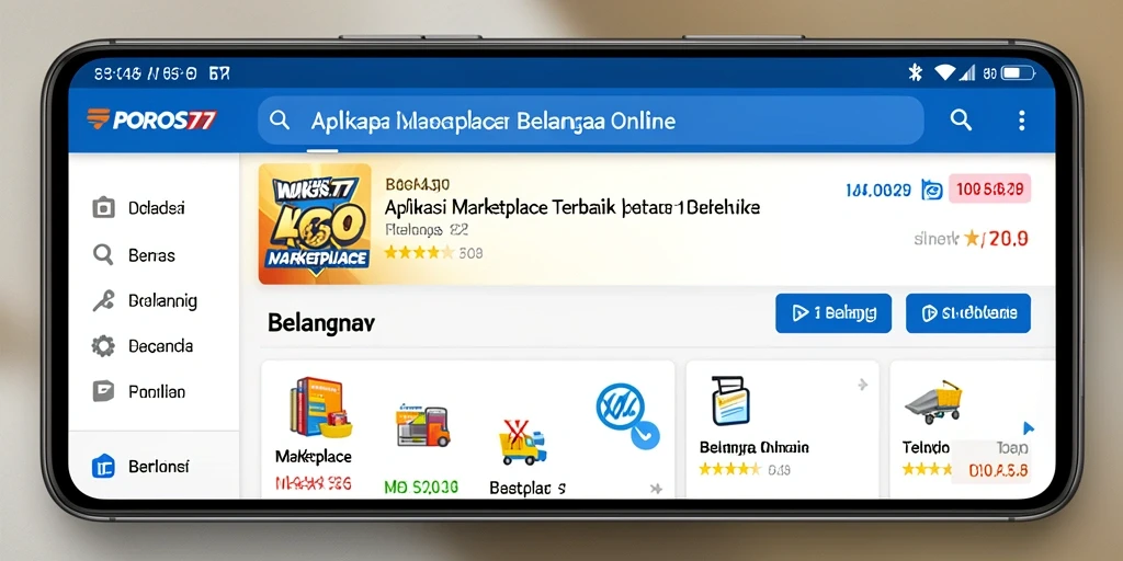 Antarmuka aplikasi POROS77 yang memudahkan navigasi belanja online.
