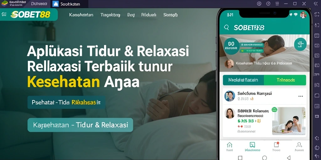 Antarmuka aplikasi Sobat88 yang menenangkan dengan fitur Tidur & Relaksasi.