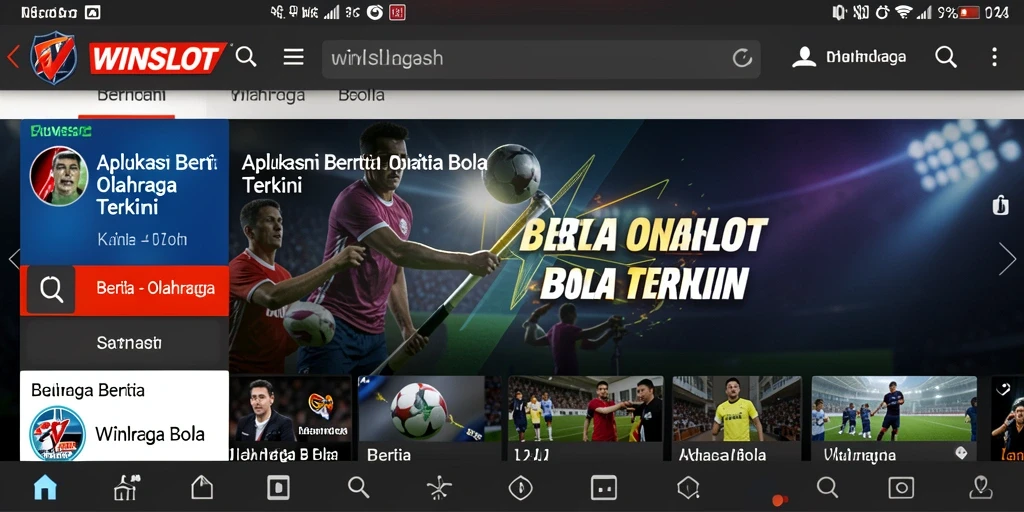 Antarmuka WINSLOT yang menampilkan berita olahraga bola terbaru.